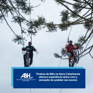 Tirolesa de Bike na Serra Catarinense oferece experiência única com a sensação de pedalar nas nuvens