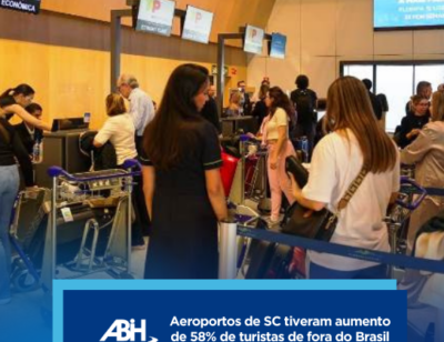 Aeroportos de SC tiveram aumento de 58% de turistas de fora do Brasil em janeiro