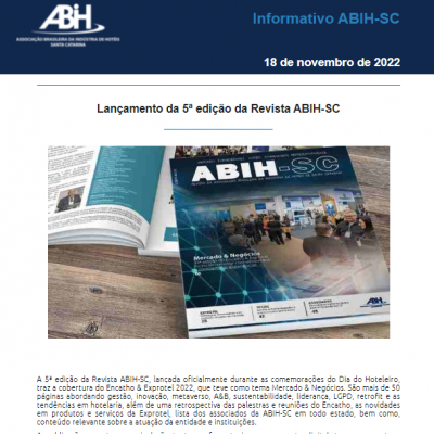 informativo ABIH-SC 18 de novembro