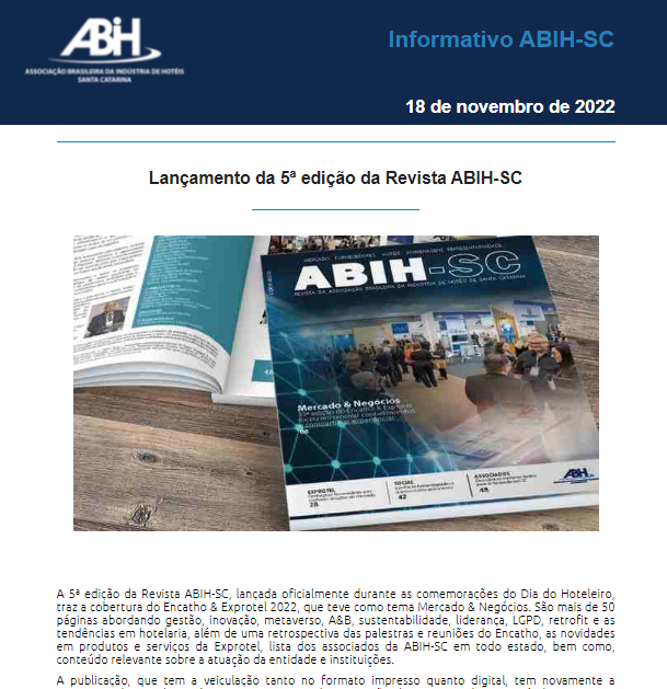 informativo ABIH-SC 18 de novembro