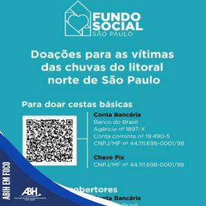 ABIH-SP mobiliza doações aos desabrigados e desalojados no litoral