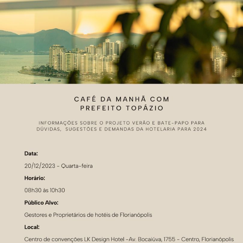 café com prefeito topázio no LK