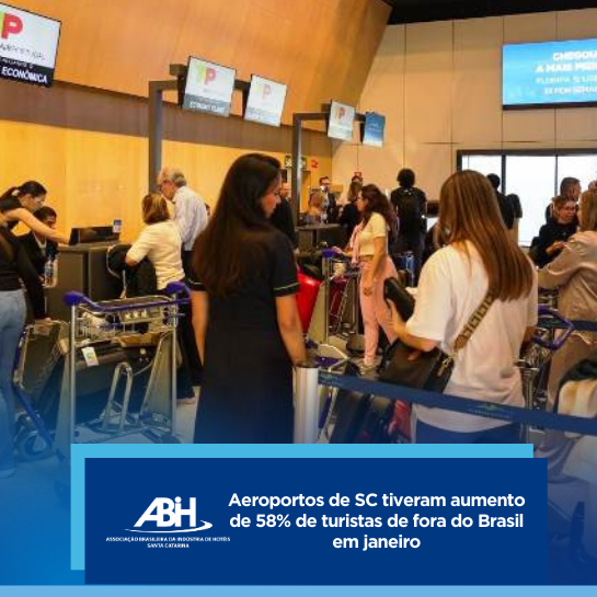 Aeroportos de SC tiveram aumento de 58% de turistas de fora do Brasil em janeiro