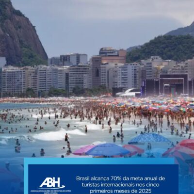 Brasil alcança 70% da meta anual de turistas internacionais nos cinco primeiros meses de 2025