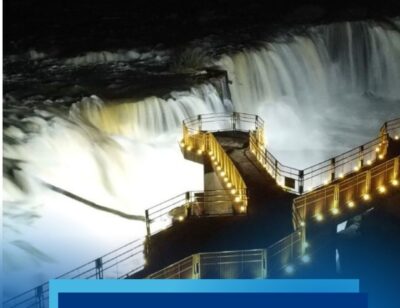 Conhecida como ‘mini Foz do Iguaçu’, catarata em SC surpreende com 7 quedas