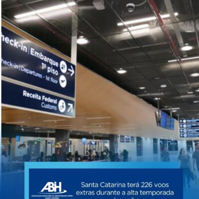 Santa Catarina terá 226 voos extras durante a alta temporada de verão