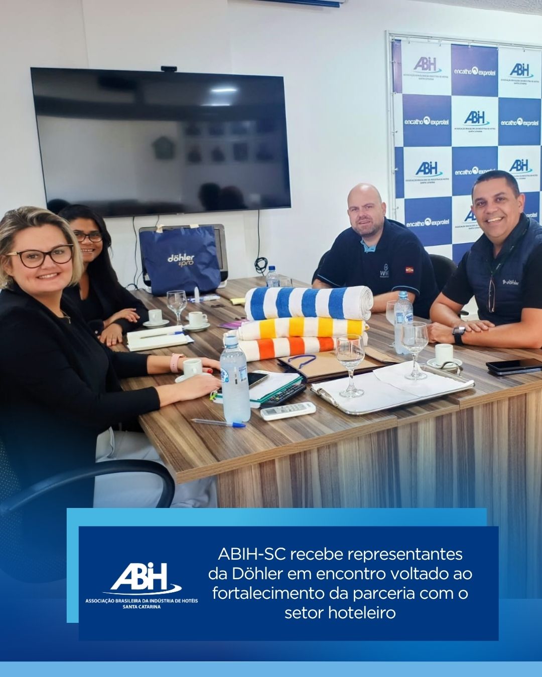 ABIH-SC recebe representantes da Döhler em encontro voltado ao fortalecimento da parceria com o setor hoteleiro ABIH-SC recebe representantes da Döhler em encontro voltado ao fortalecimento da parceria com o setor hoteleiro