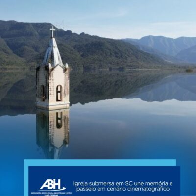 Igreja submersa em SC une memória e passeio em cenário cinematográfico