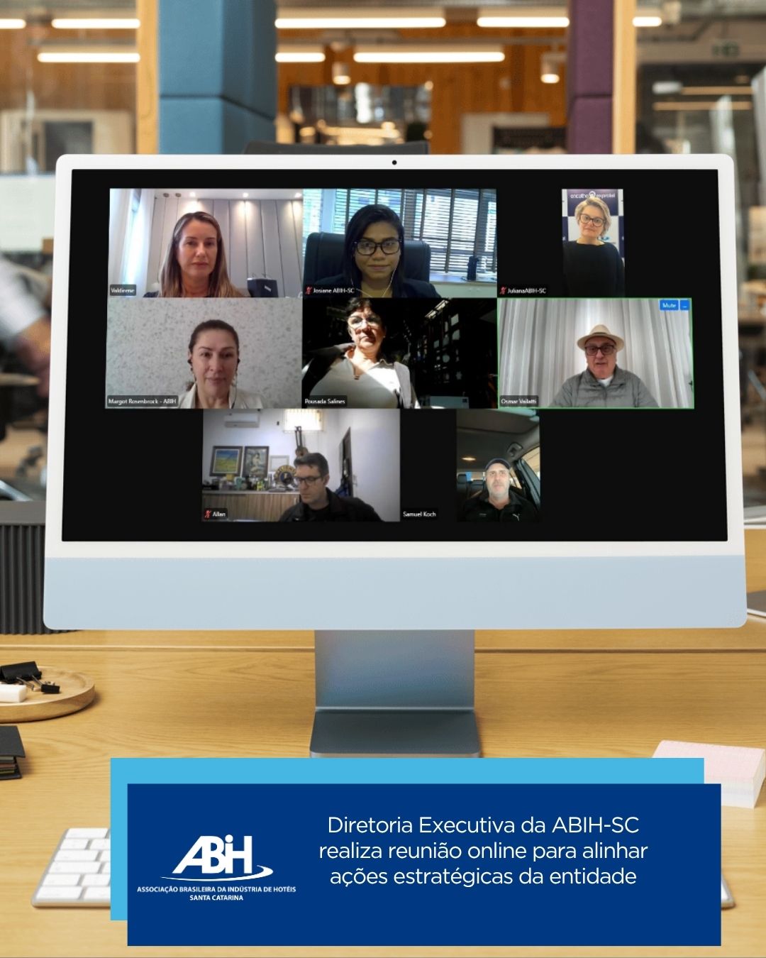 Diretoria Executiva da ABIH-SC realiza reunião online para alinhar ações estratégicas da entidade Diretoria Executiva da ABIH-SC realiza reunião online para alinhar ações estratégicas da entidade