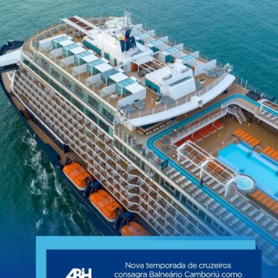 Nova temporada de cruzeiros consagra Balneário Camboriú como a 5ª cidade do Brasil com mais escalas de navios